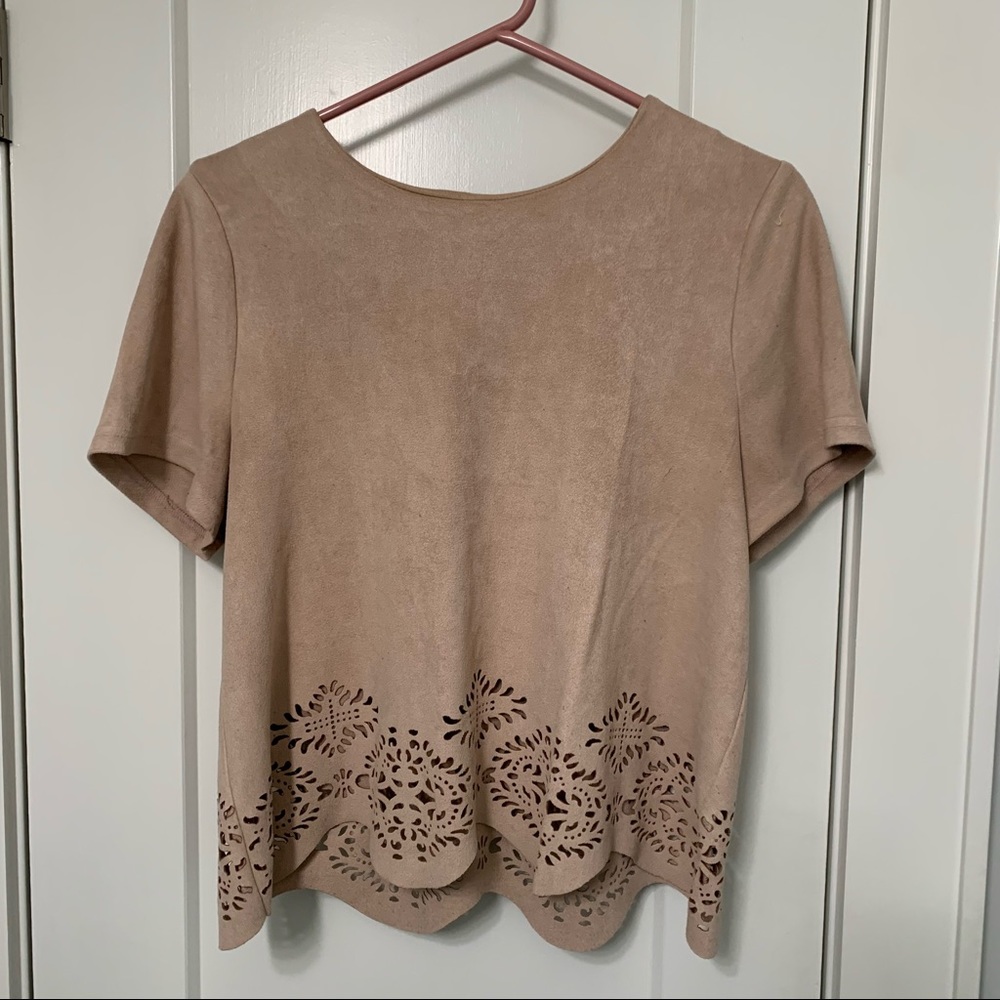 Design Lab Suede Crop Top